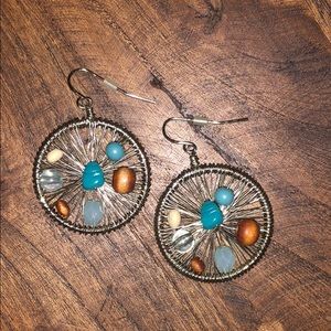 Earrings with semi precious stones